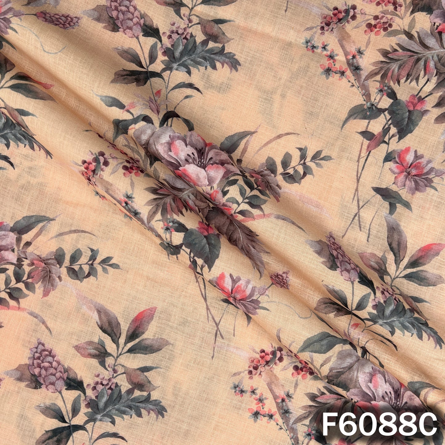 Printed Linen Cotton Fabric - F6088