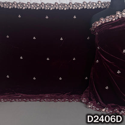 Zari Buti With Stone Work Velvet Dupatta - D2406