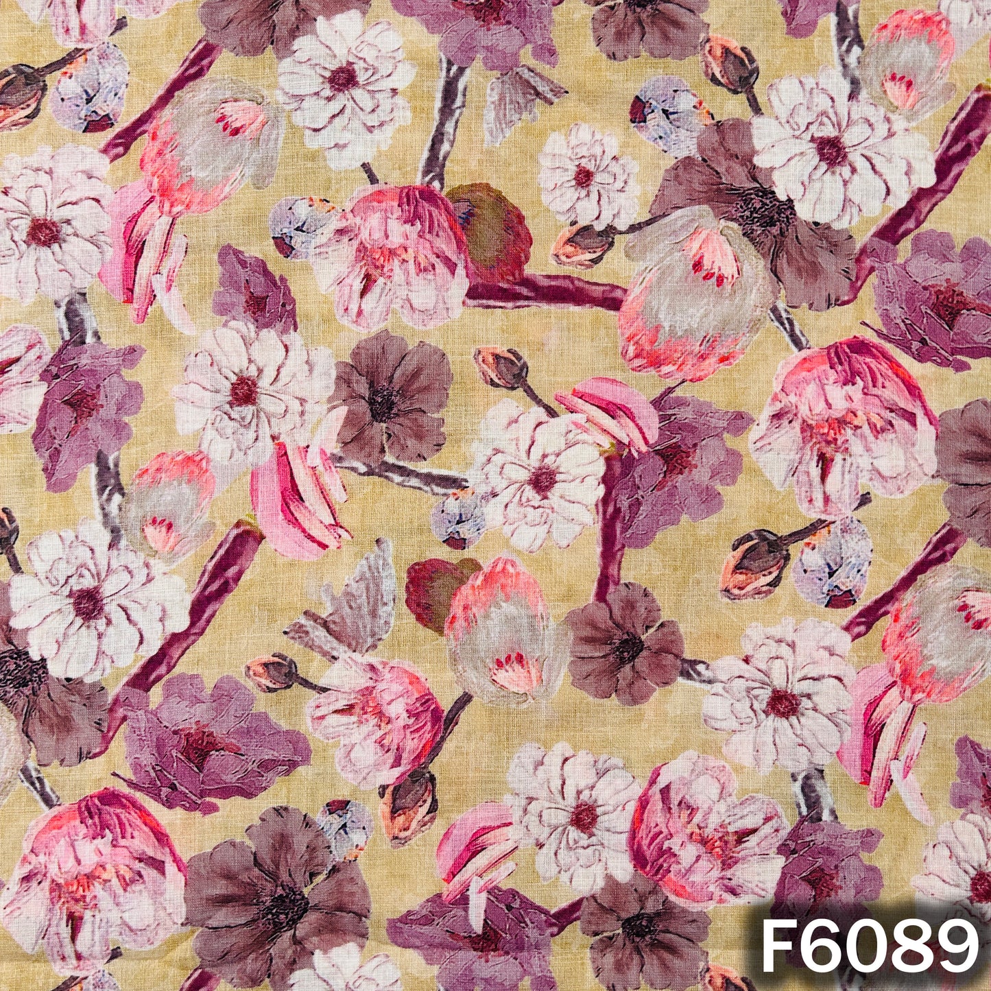 Printed Linen Cotton Fabric - F6089