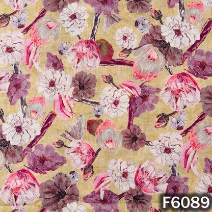 Printed Linen Cotton Fabric - F6089