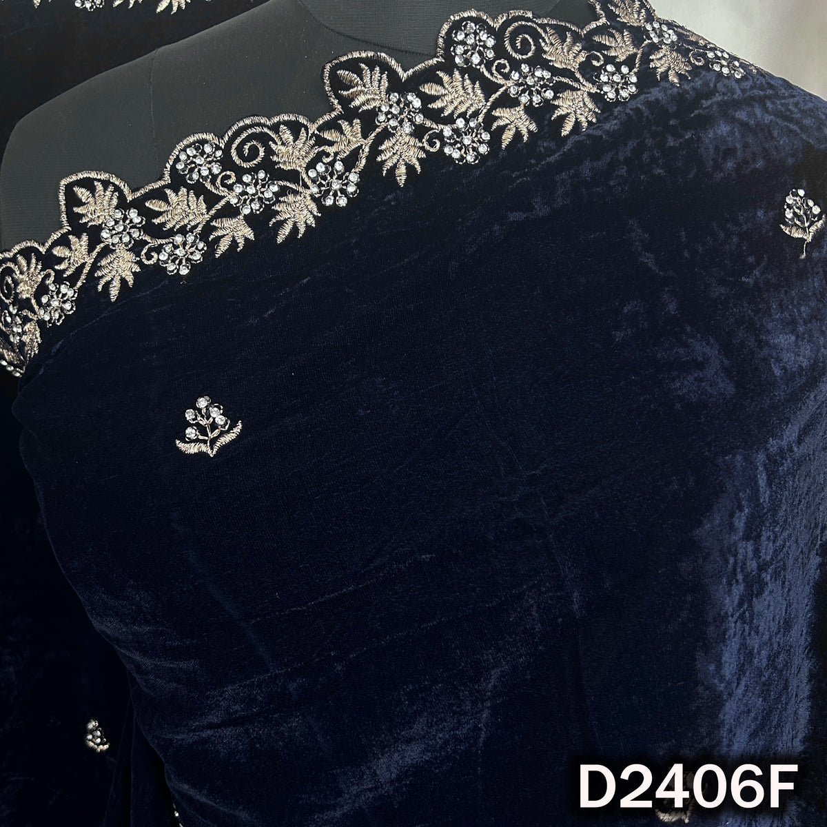 Zari Buti With Stone Work Velvet Dupatta - D2406