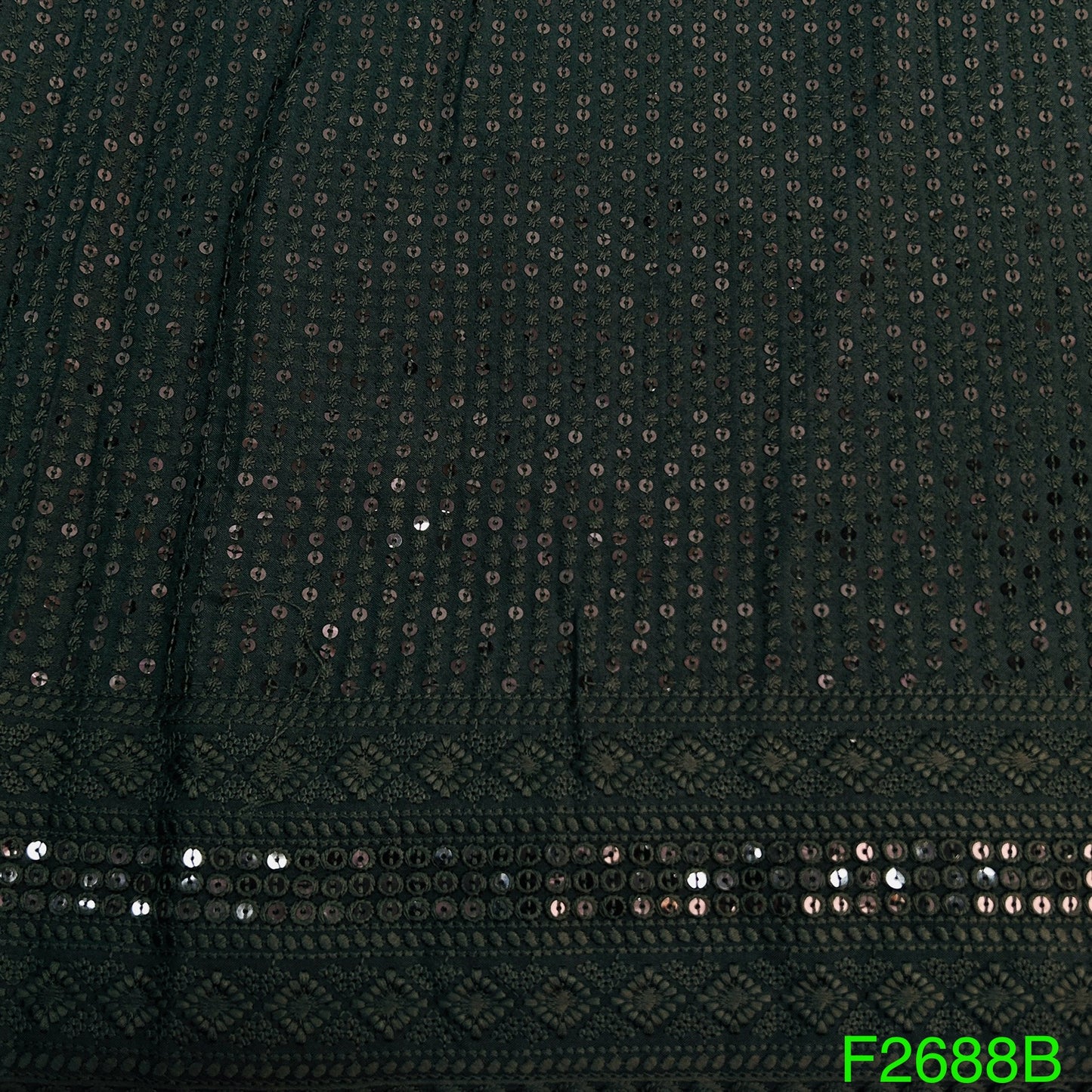 Chikankari Sequins Rayon Fabric-F2688