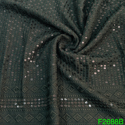 Chikankari Sequins Rayon Fabric-F2688