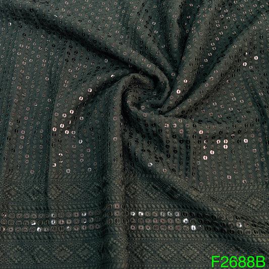 Chikankari Sequins Rayon Fabric-F2688