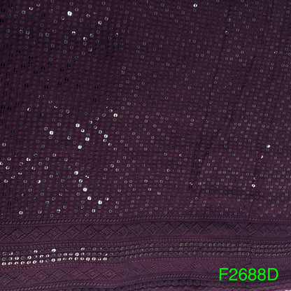 Chikankari Sequins Rayon Fabric-F2688