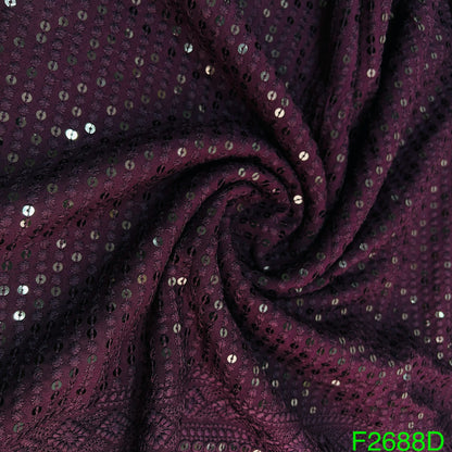 Chikankari Sequins Rayon Fabric-F2688