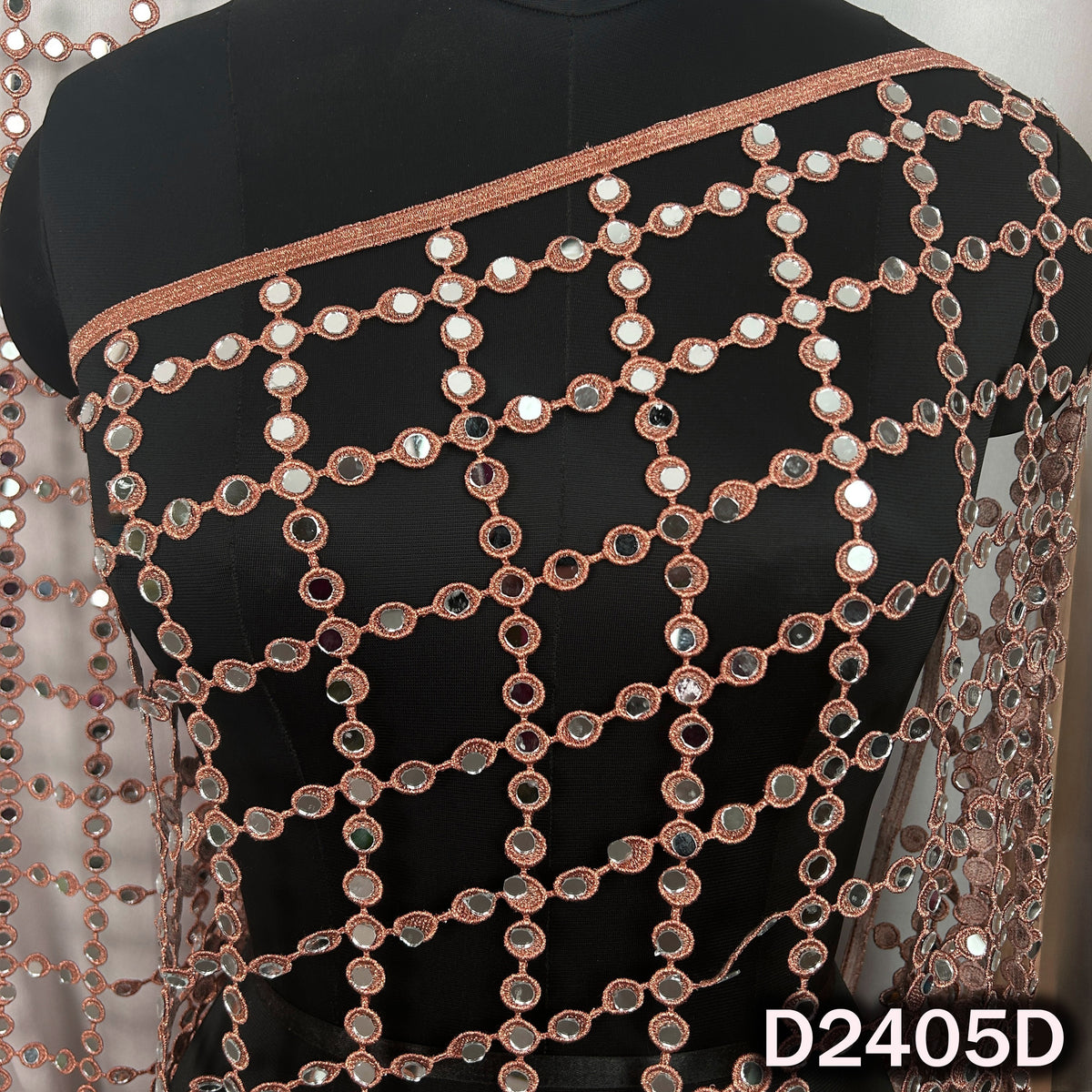 Cut Work Lace Mirror Work Dupatta - D2405