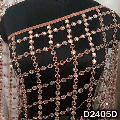 Cut Work Lace Mirror Work Dupatta - D2405