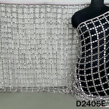 Cut Work Lace Mirror Work Dupatta - D2405