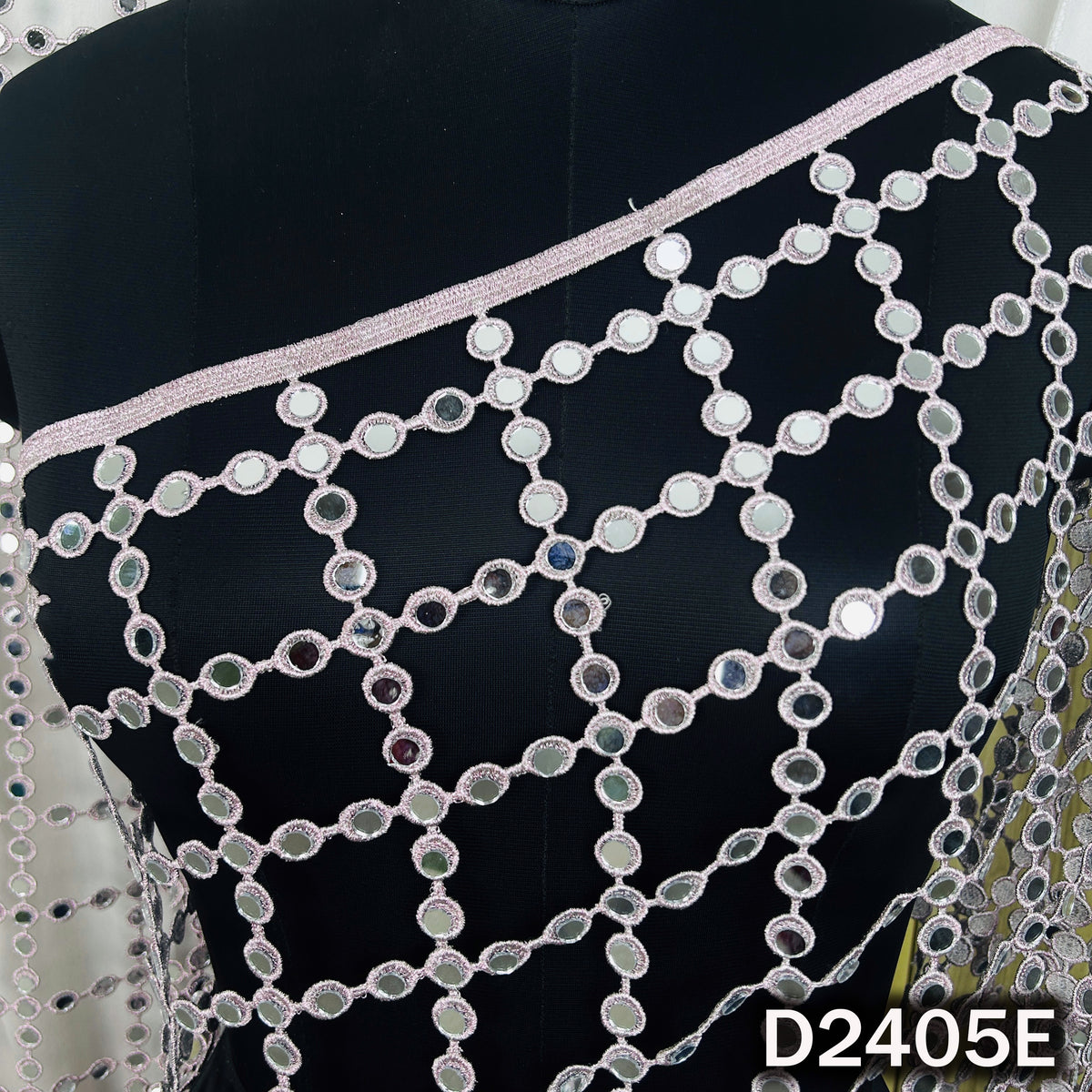 Cut Work Lace Mirror Work Dupatta - D2405