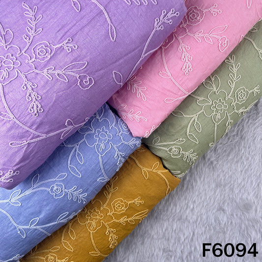 Doria Embroidered Croma Silk Fabric - F6094