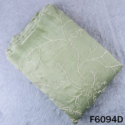 Doria Embroidered Croma Silk Fabric - F6094