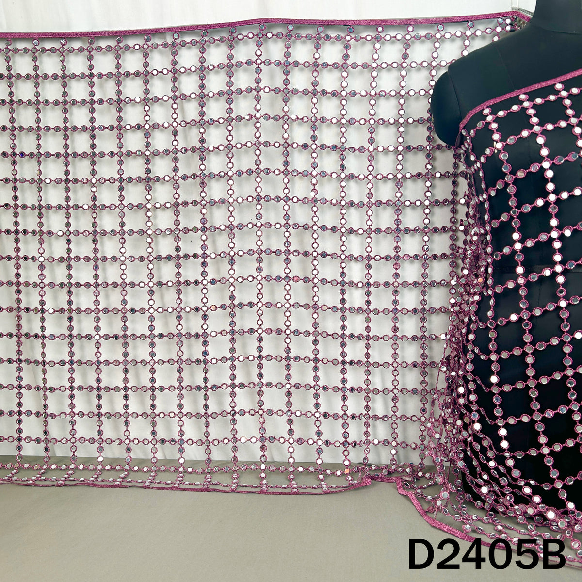 Cut Work Lace Mirror Work Dupatta - D2405