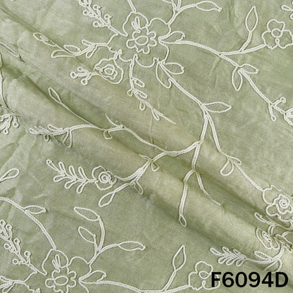 Doria Embroidered Croma Silk Fabric - F6094