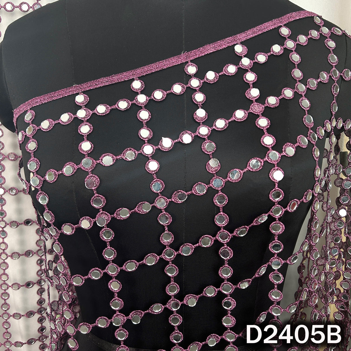 Cut Work Lace Mirror Work Dupatta - D2405