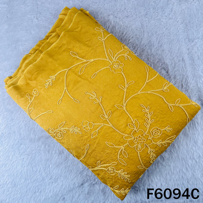 Doria Embroidered Croma Silk Fabric - F6094