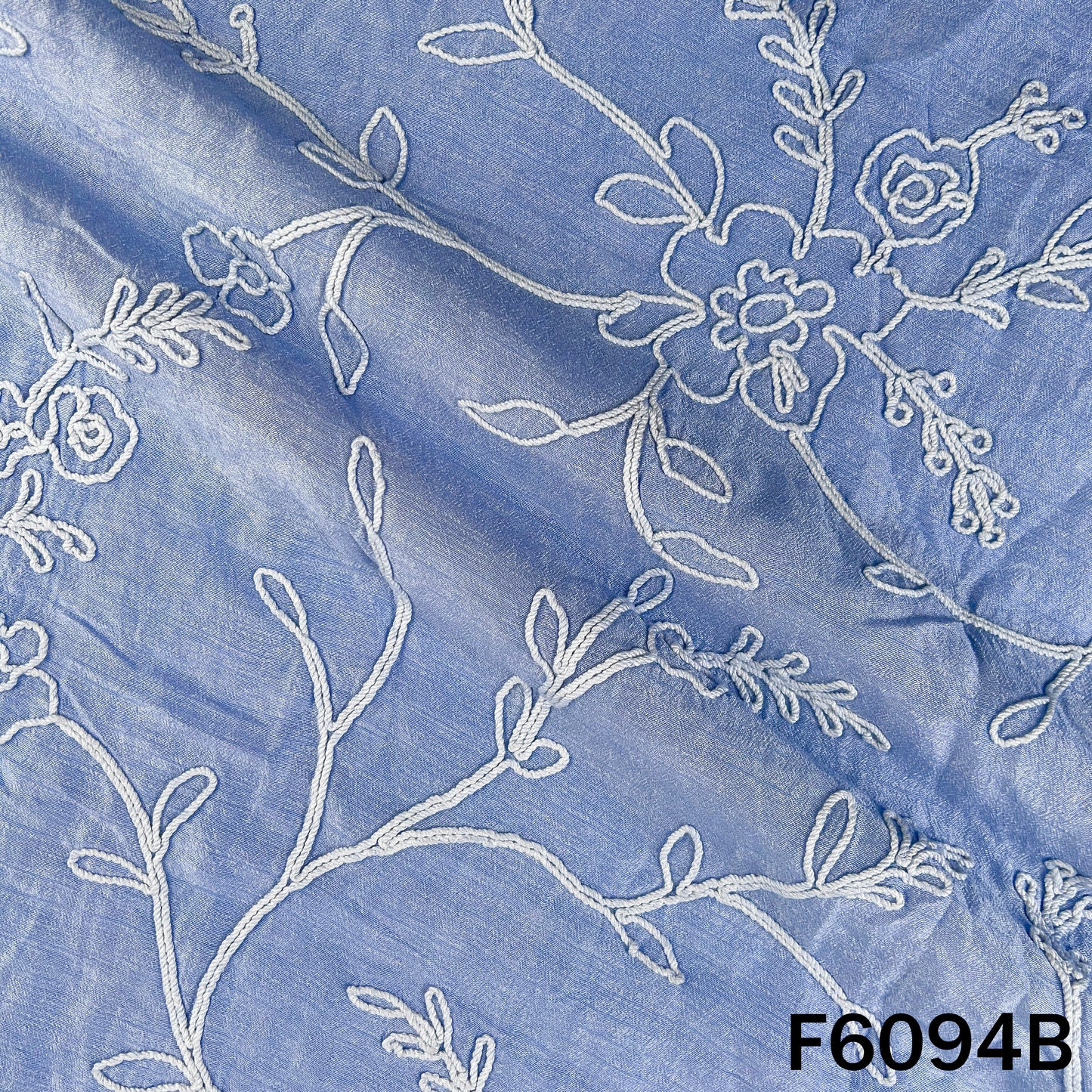 Doria Embroidered Croma Silk Fabric - F6094