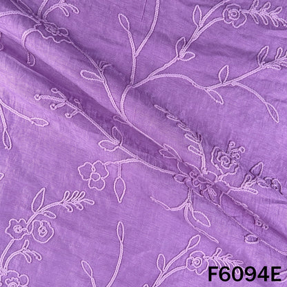 Doria Embroidered Croma Silk Fabric - F6094
