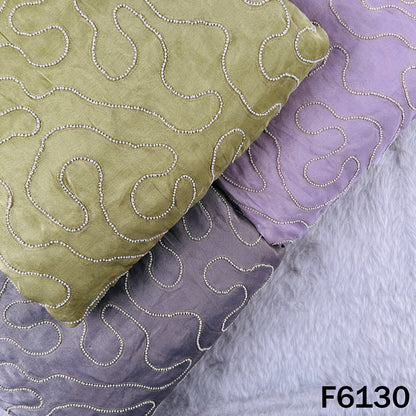 Cut Dana Zari Embroidered Cosmos Fabric - F6130