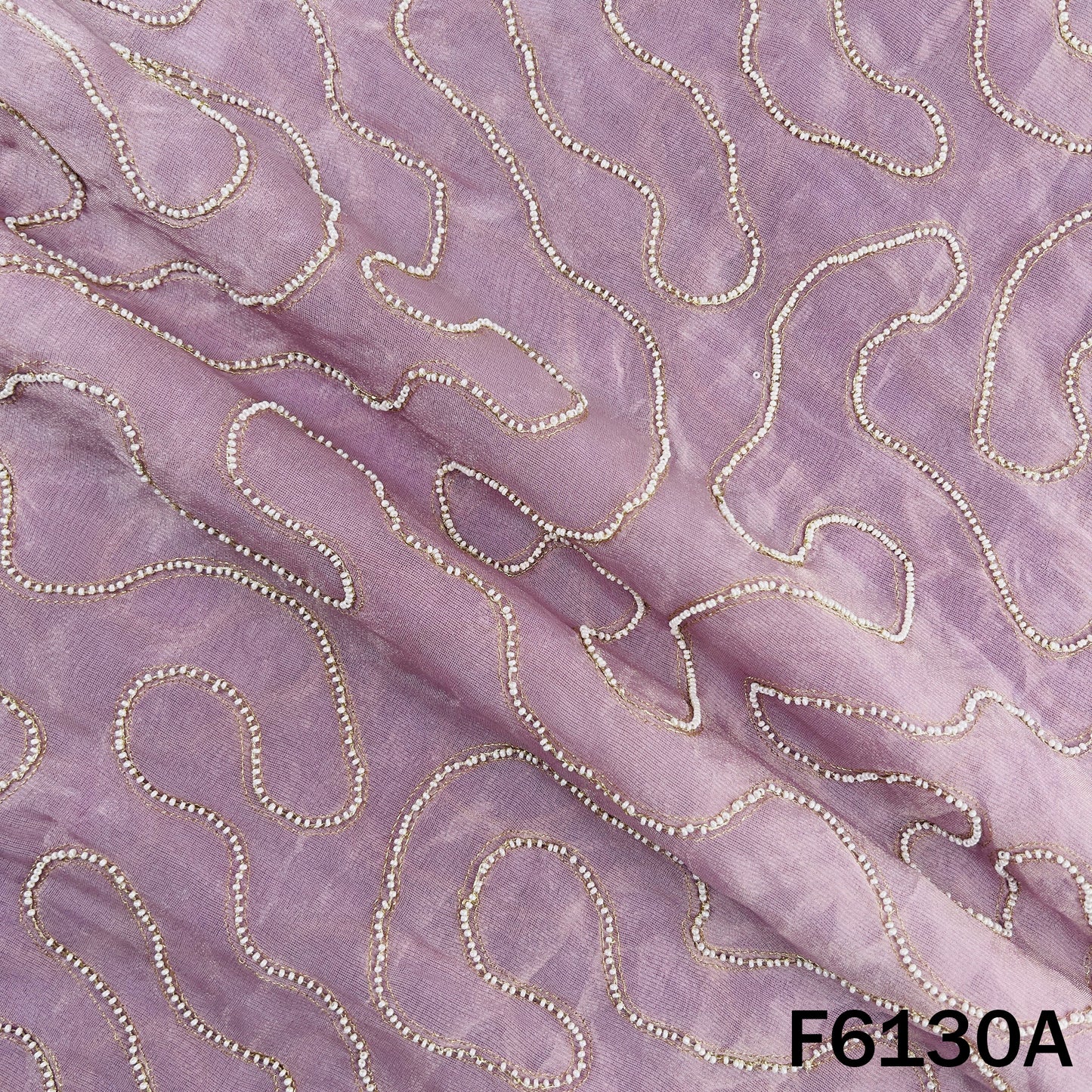 Cut Dana Zari Embroidered Cosmos Fabric - F6130