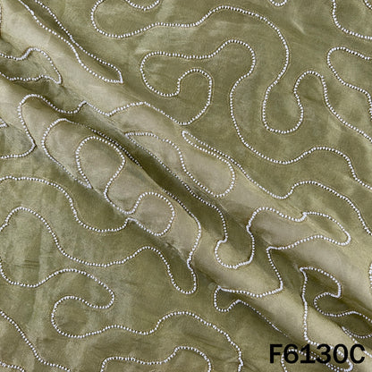 Cut Dana Zari Embroidered Cosmos Fabric - F6130