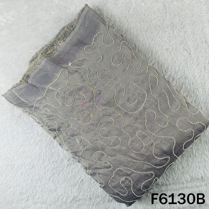 Cut Dana Zari Embroidered Cosmos Fabric - F6130
