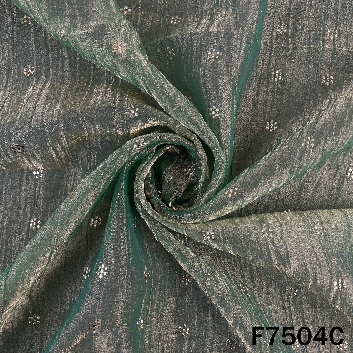Dew Drops Work Crush Tissue Fabric - F7504