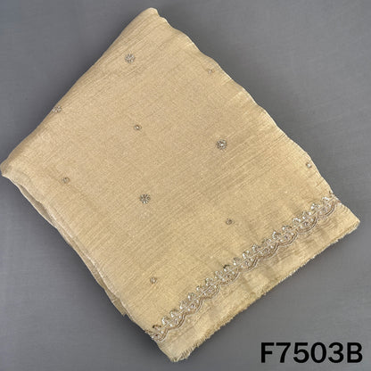 Cut Daba Zari Sequins with Pearl Work Crush Tissue Fabric - F7503