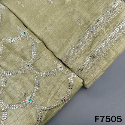 Zari Sequins with Stone Work Crush Tissue Fabric - F7505