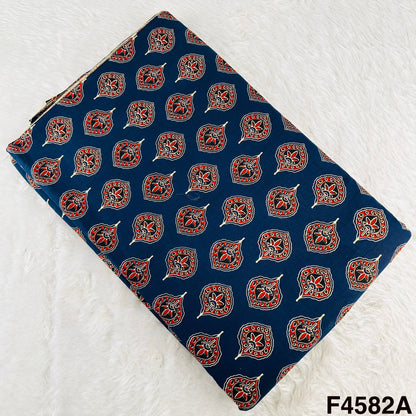 Ajrak Print Cambric Cotton Fabric- F4582