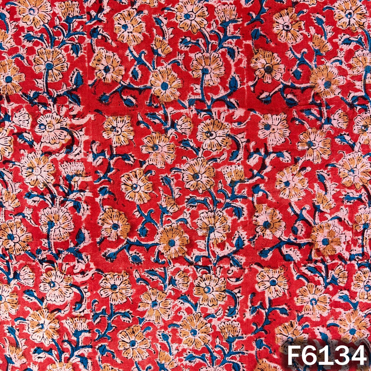 Kalamkari Print Handloom Cotton Fabric - F6134