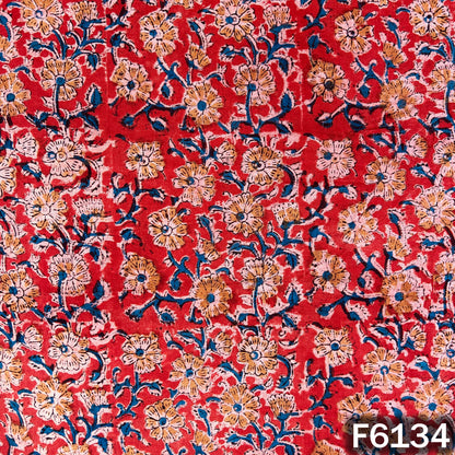 Kalamkari Print Handloom Cotton Fabric - F6134