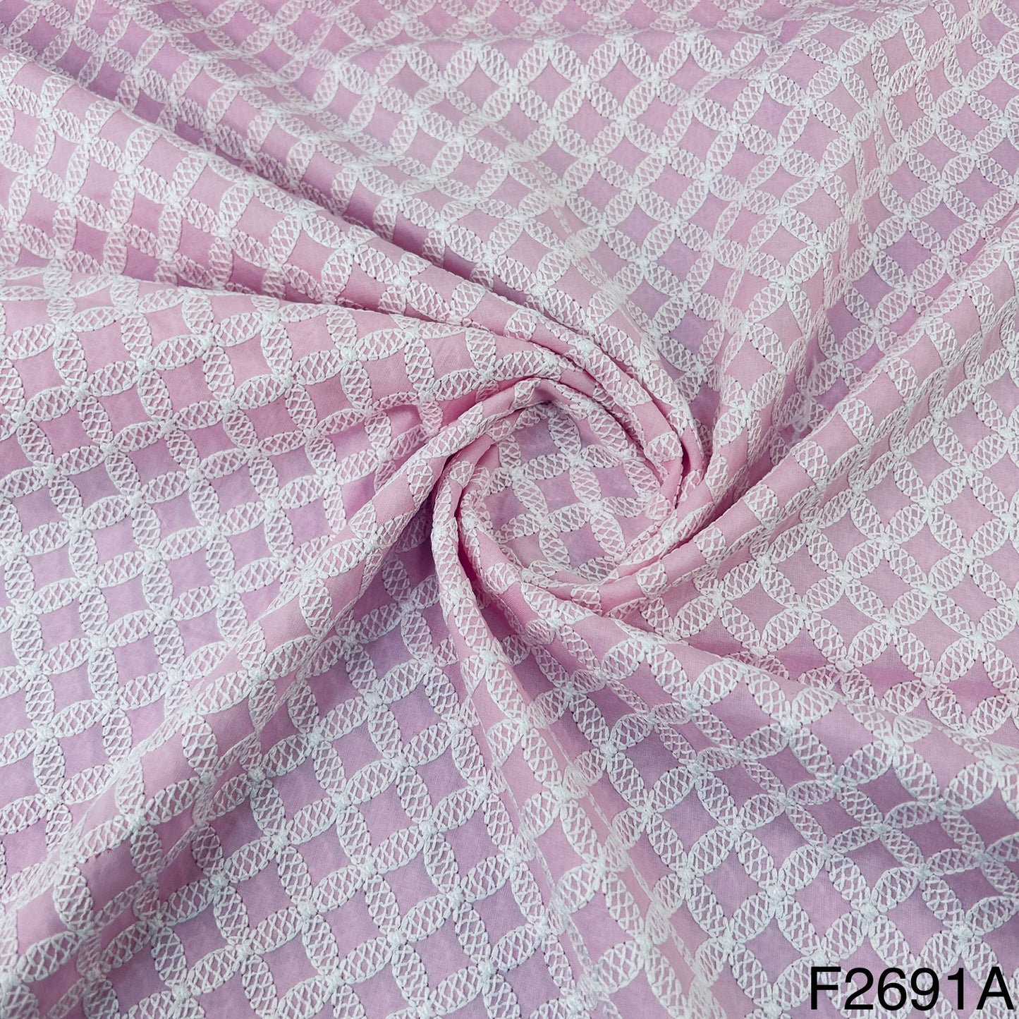 Chikankari Cotton Fabric-F2691