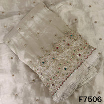 Cut Dana Zari Sequins with Stone Work Shimmer Tissue Fabric - F7506