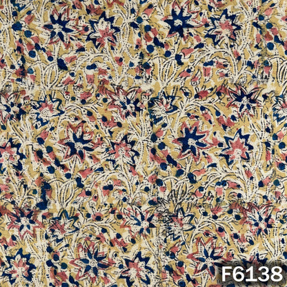 Kalamkari Print Handloom Cotton Fabric - F6138