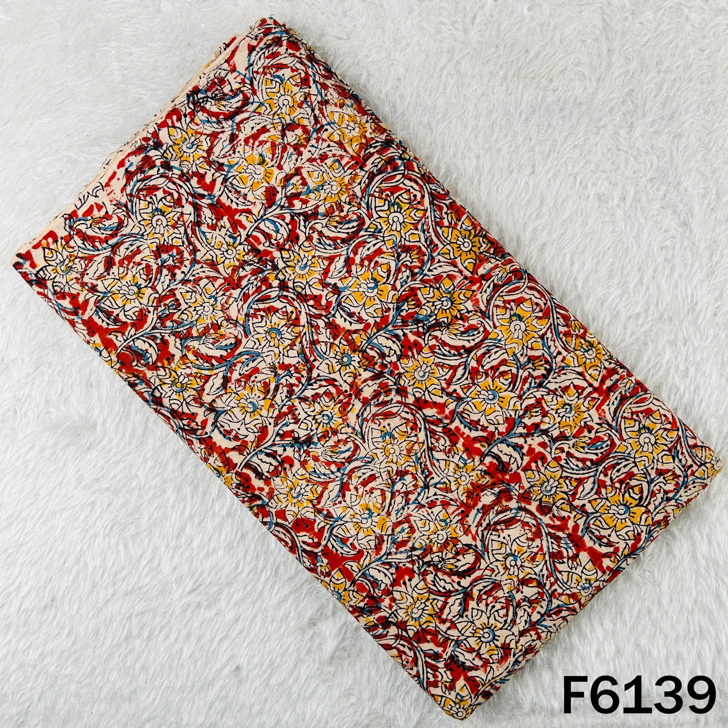 Kalamkari Print Handloom Cotton Fabric - F6139