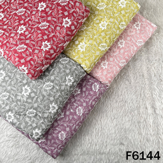 Thread Sequins Embroidered Kora Cotton Fabric - F6144