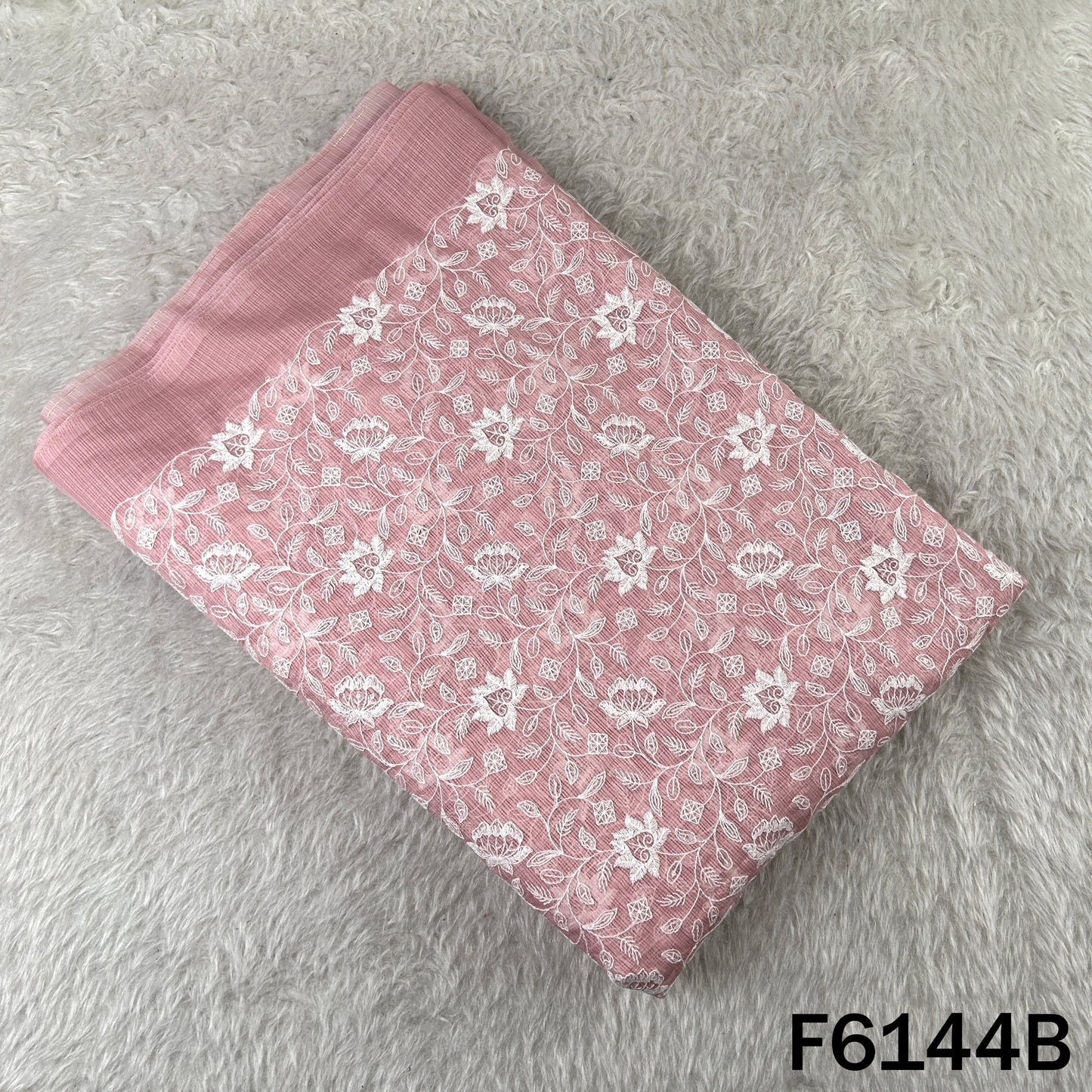 Thread Sequins Embroidered Kota Cotton Fabric - F6144