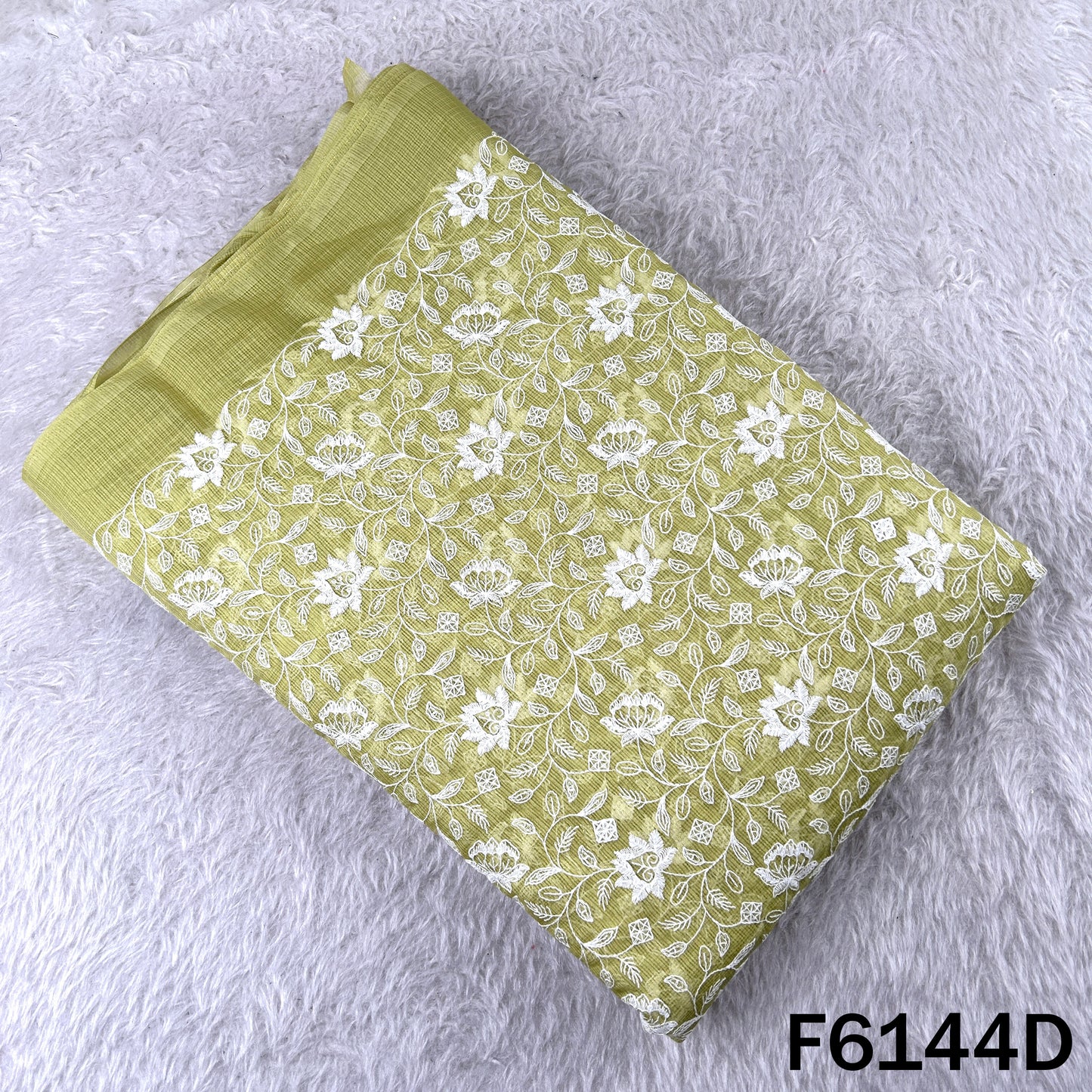 Thread Sequins Embroidered Kota Cotton Fabric - F6144