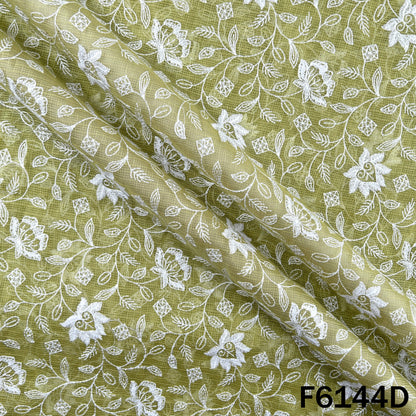 Thread Sequins Embroidered Kota Cotton Fabric - F6144
