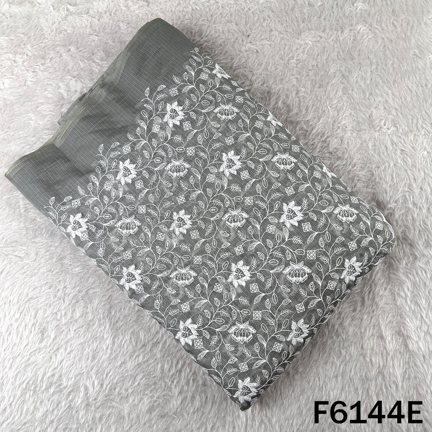 Thread Sequins Embroidered Kota Cotton Fabric - F6144