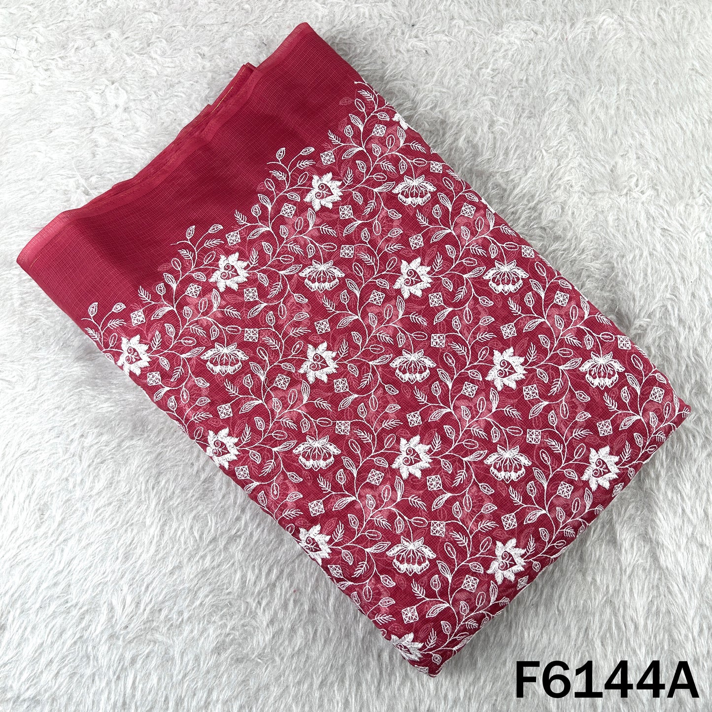 Thread Sequins Embroidered Kota Cotton Fabric - F6144