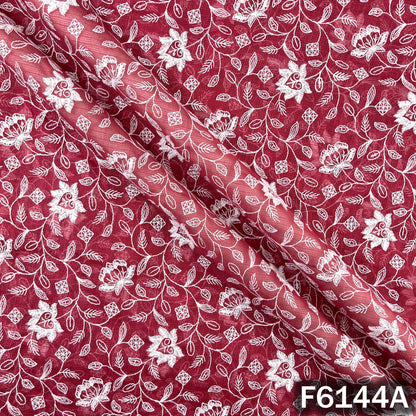 Thread Sequins Embroidered Kota Cotton Fabric - F6144