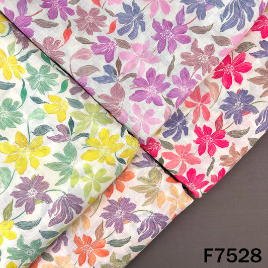 Printed Linen Cotton Fabric - F7528