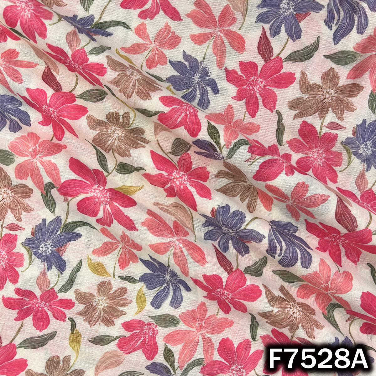 Printed Linen Cotton Fabric - F7528