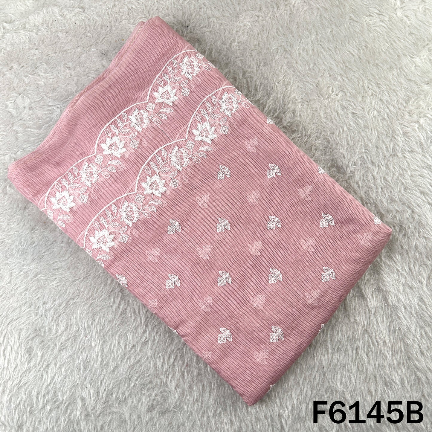 Thread Sequins Embroidered Kota Cotton Dupatta Fabric - F6145