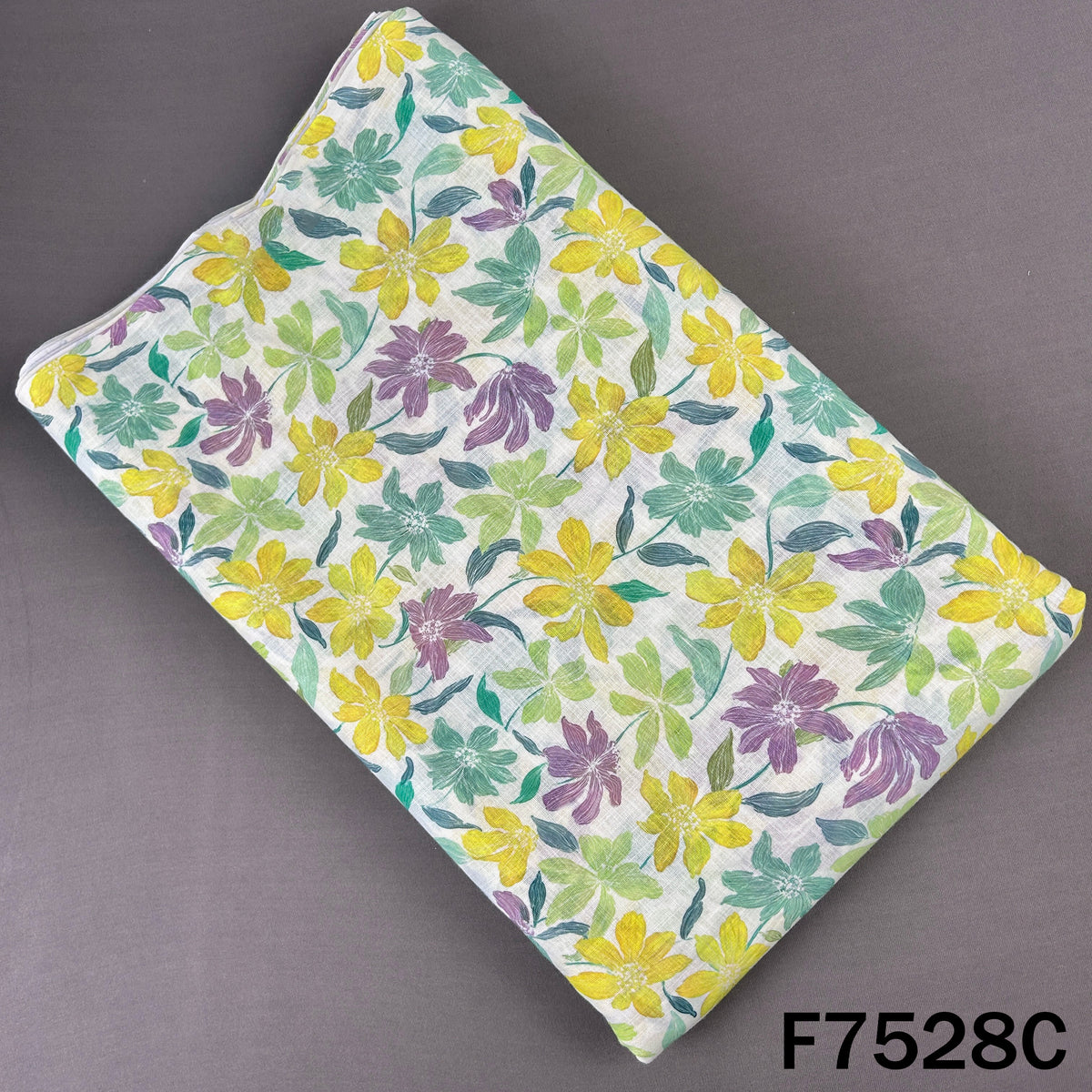 Printed Linen Cotton Fabric - F7528
