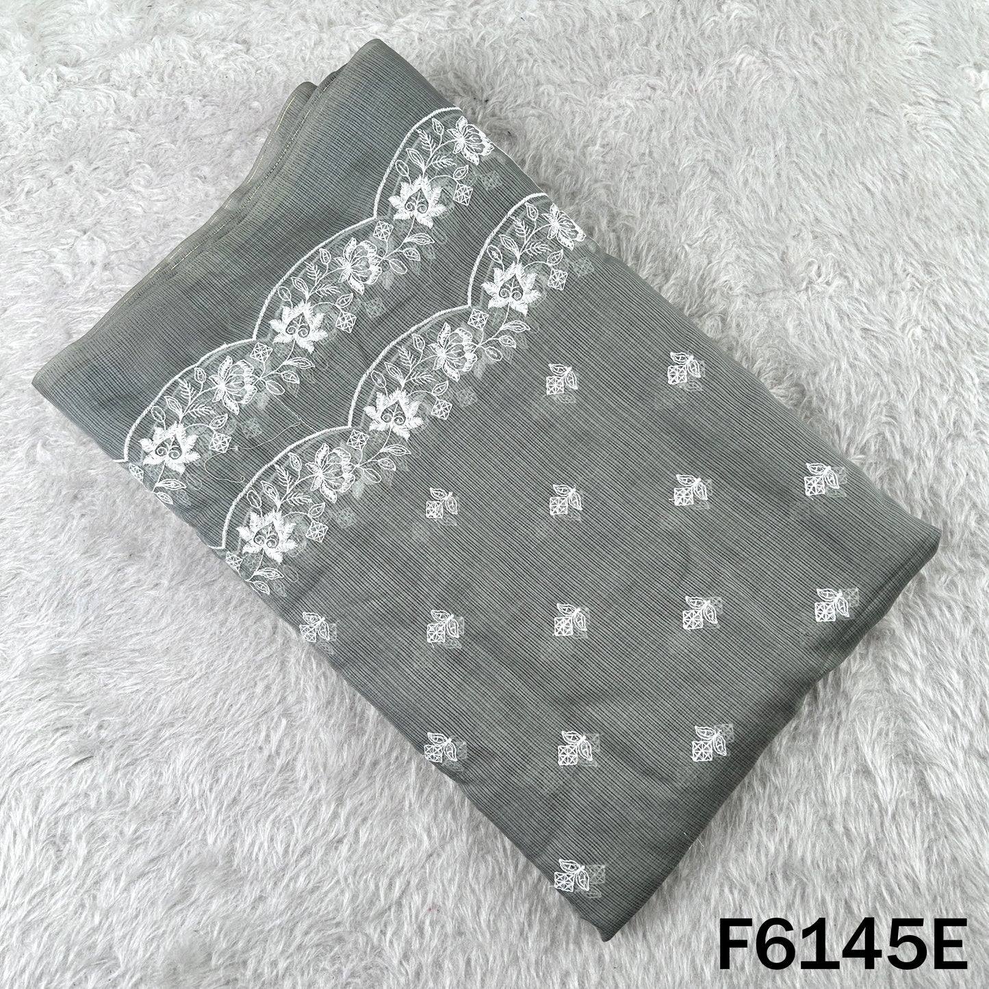 Thread Sequins Embroidered Kota Cotton Dupatta Fabric - F6145