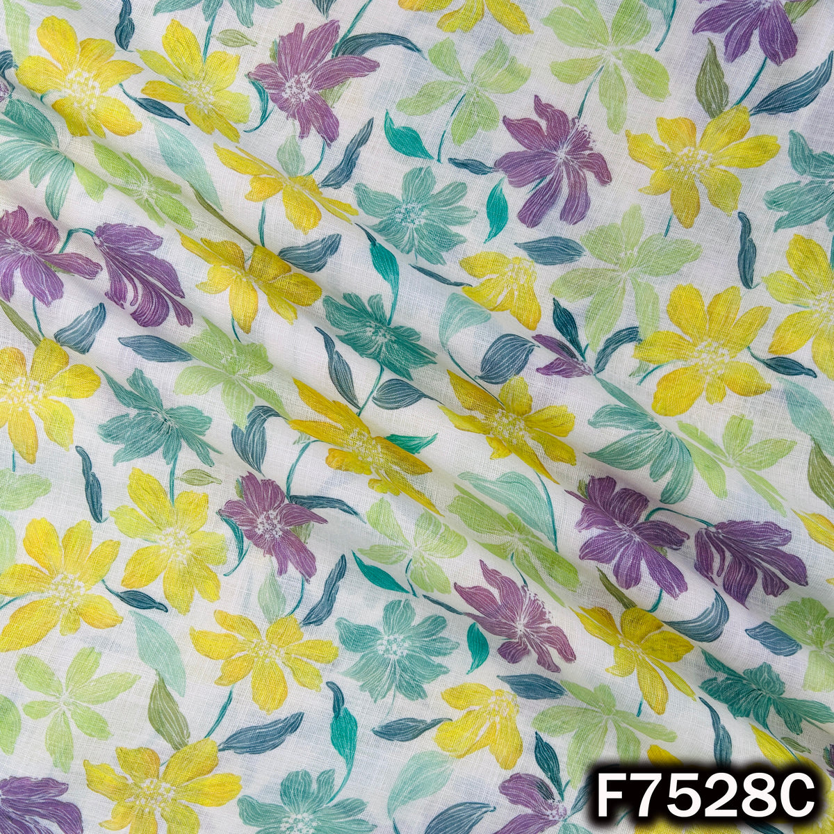 Printed Linen Cotton Fabric - F7528