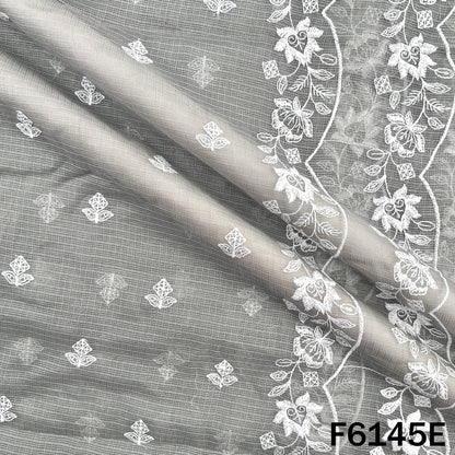Thread Sequins Embroidered Kota Cotton Dupatta Fabric - F6145